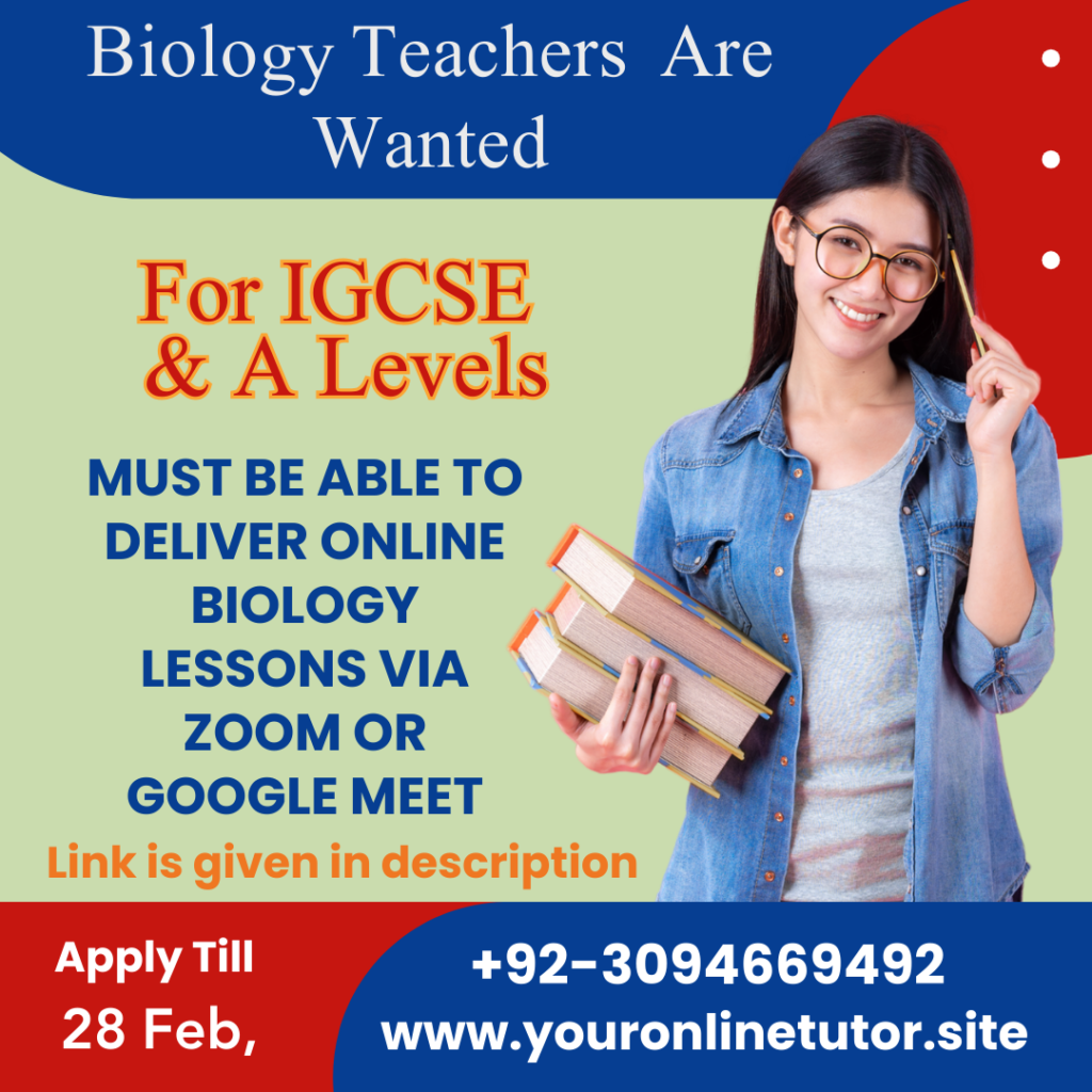 Biology Teachers Are Required